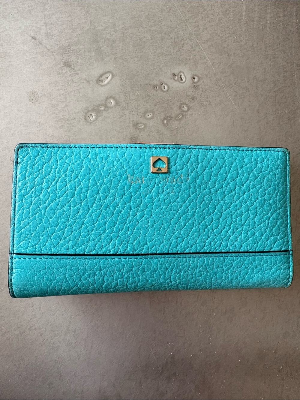 Kate Spade Turquoise Pebbled Leather Wallet